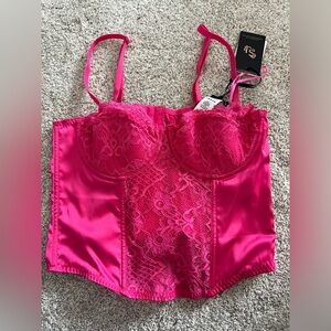 Cute Pink Lace Corset Top🩷